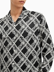 AllSaints Black Grid Long Sleeve Shirt - Image 2 of 6