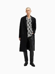 AllSaints Black Grid Long Sleeve Shirt - Image 3 of 6