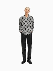 AllSaints Black Grid Long Sleeve Shirt - Image 4 of 6