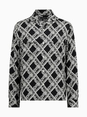 AllSaints Black Grid Long Sleeve Shirt - Image 6 of 6