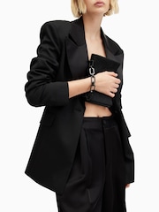 AllSaints Black Yua Luxe Clutch - Image 10 of 10