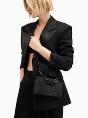 AllSaints Black Yua Luxe Clutch - Image 8 of 10