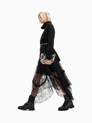 AllSaints Black Lock Roll Neck Jumper - Image 2 of 10