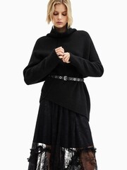 AllSaints Black Lock Roll Neck Jumper - Image 5 of 10