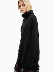 AllSaints Black Lock Roll Neck Jumper - Image 8 of 10