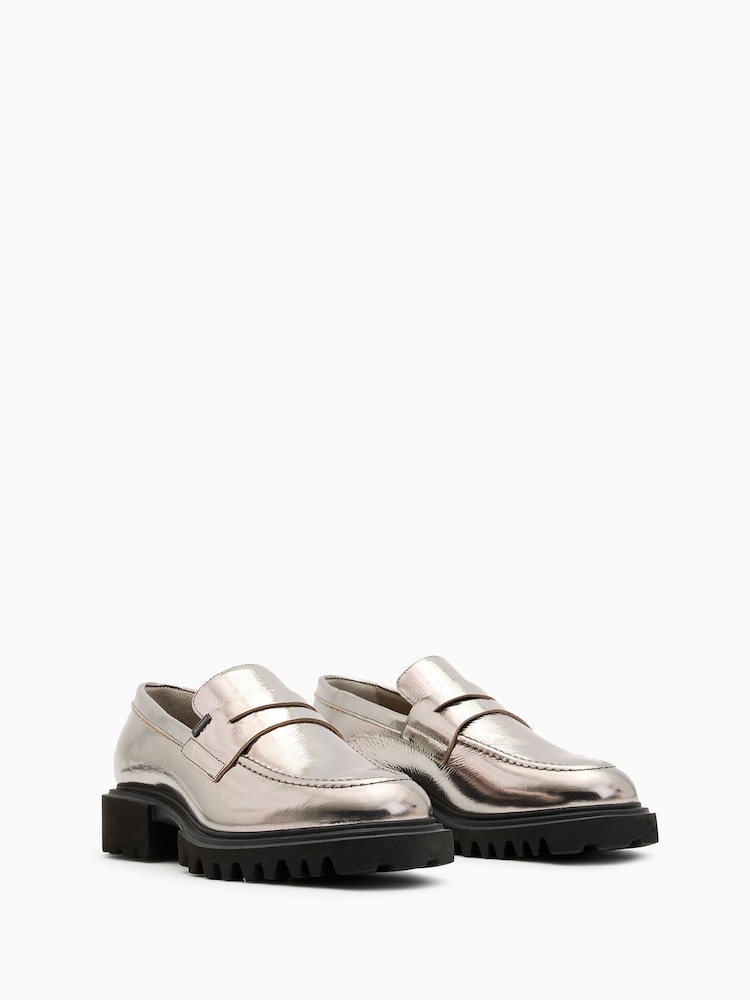 AllSaints Grey Lola Loafers - Image 2 of 5