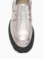 AllSaints Grey Lola Loafers - Image 4 of 5