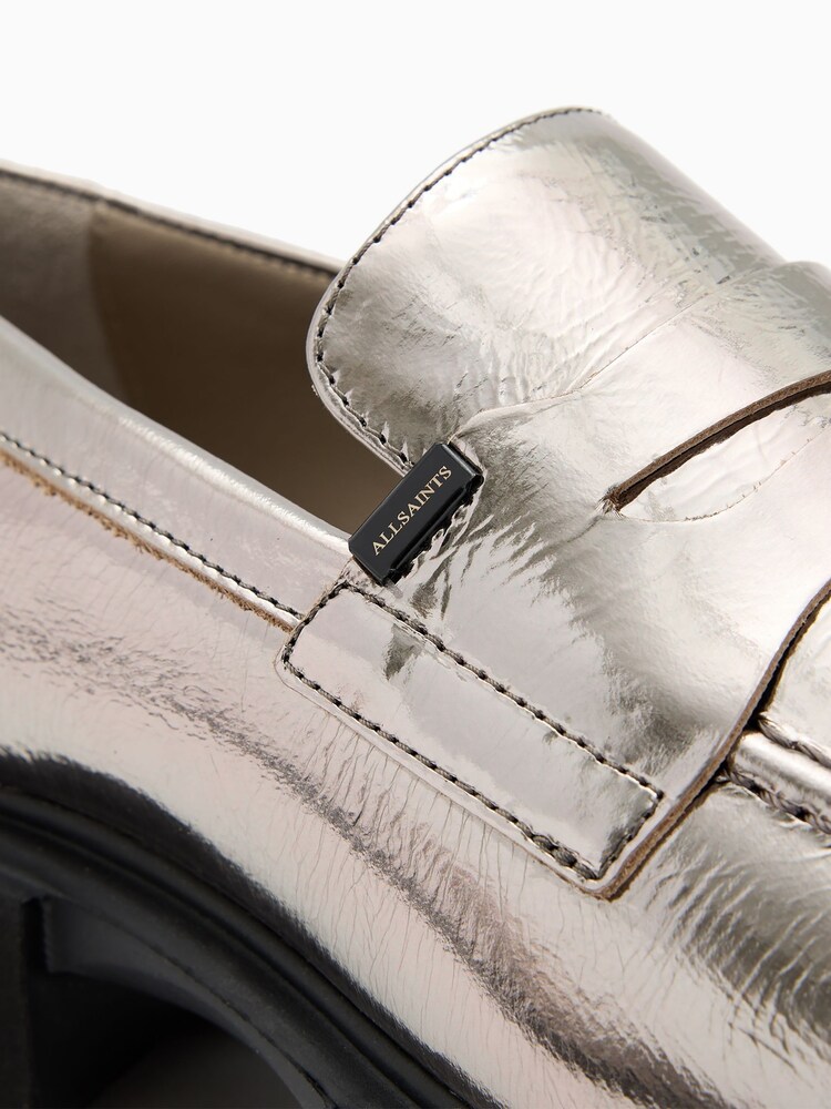 AllSaints Grey Lola Loafers - Image 5 of 5