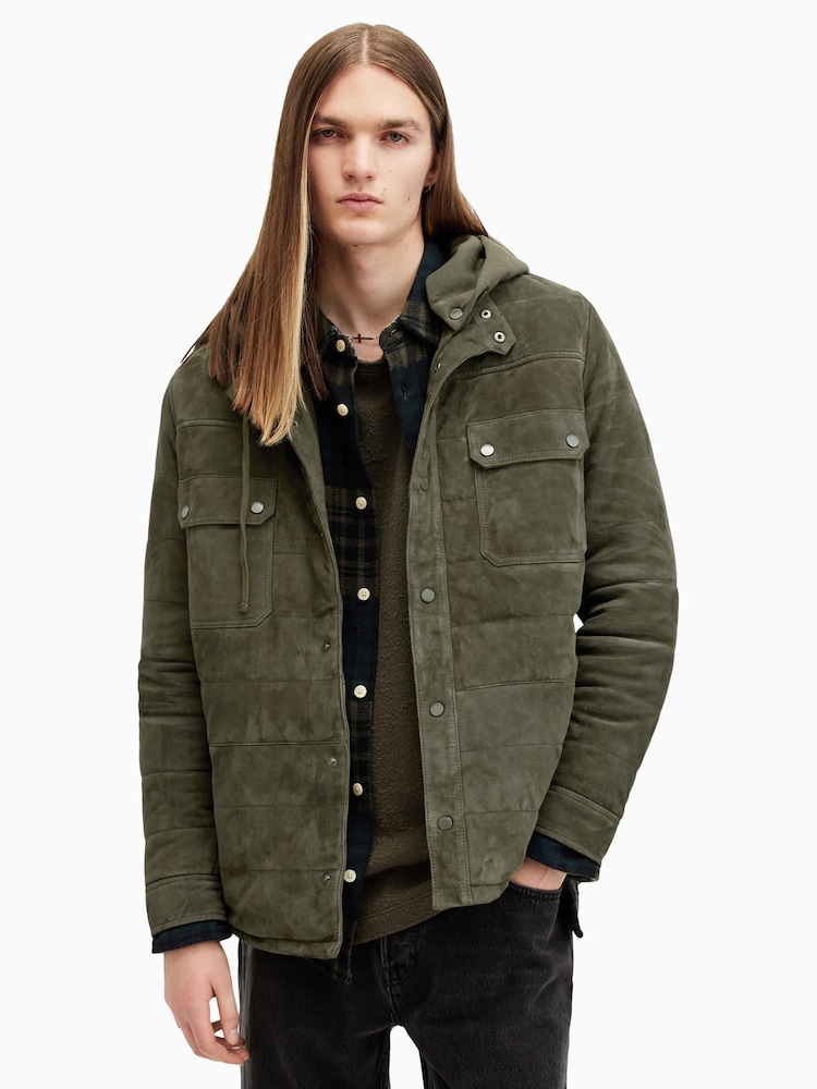 AllSaints Green Ross Overshirt - Image 2 of 8