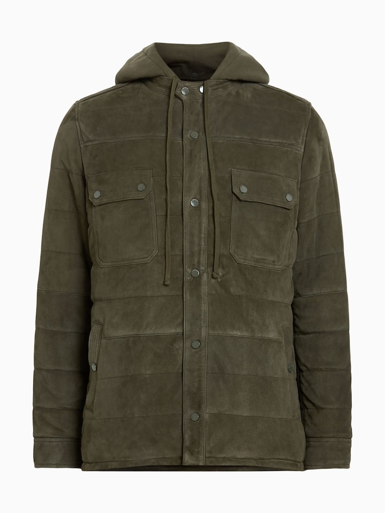 AllSaints Green Ross Overshirt - Image 8 of 8