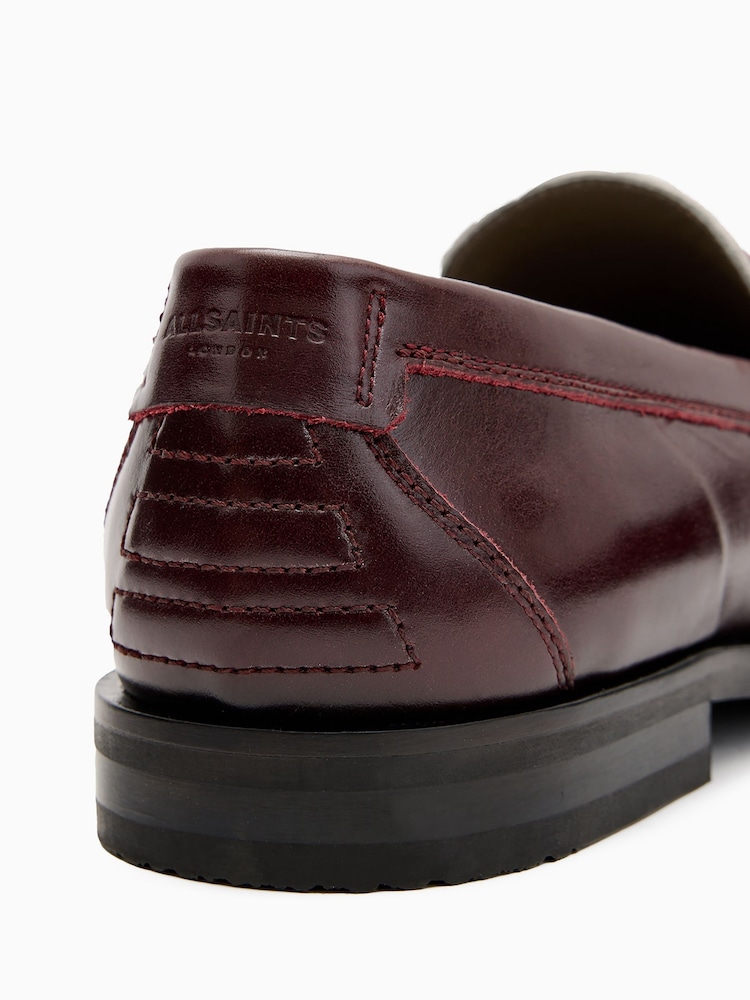 AllSaints Red Harmon Loafers - Image 5 of 5