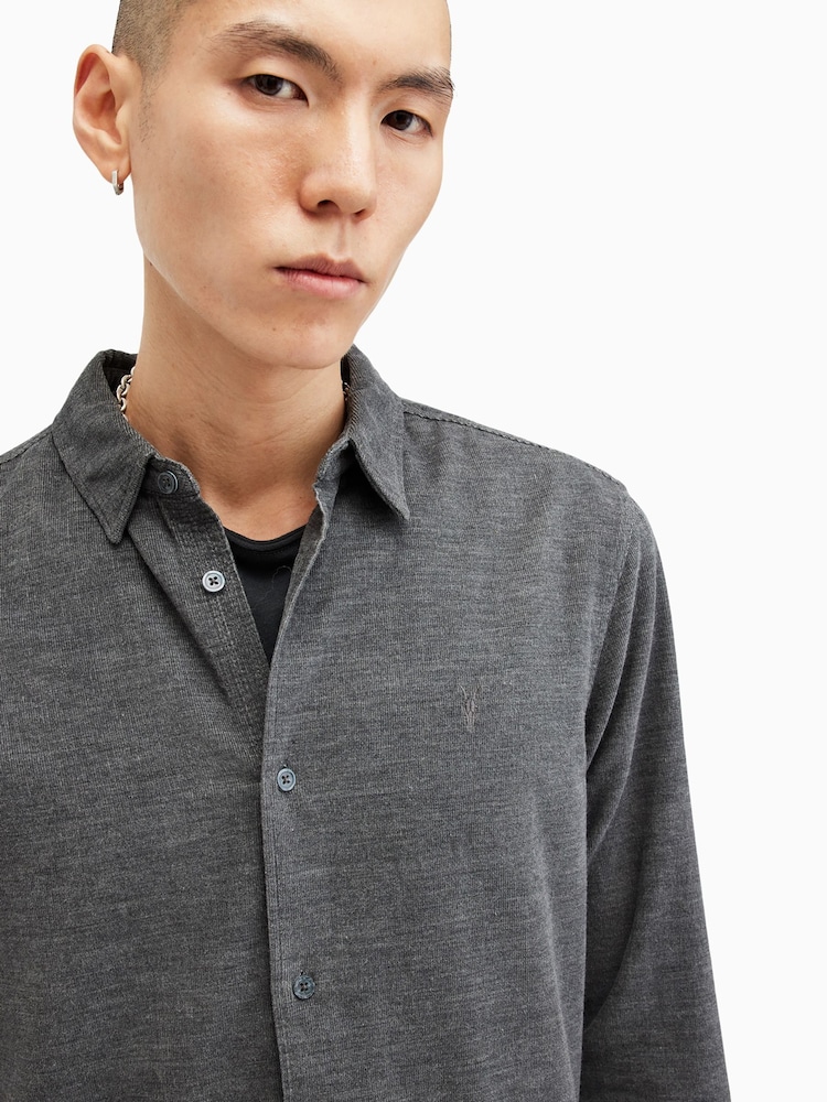 AllSaints Blue Lorella Shirt - Image 2 of 9