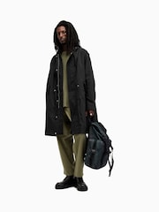 AllSaints Black Birdman Parka - Image 1 of 11