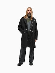 AllSaints Black Birdman Parka - Image 10 of 11