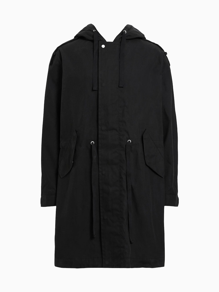 AllSaints Black Birdman Parka - Image 11 of 11