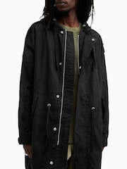 AllSaints Black Birdman Parka - Image 2 of 11