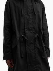 AllSaints Black Birdman Parka - Image 5 of 11