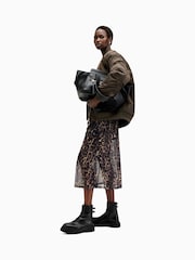 AllSaints Brown Leopard Print Hanna Mesh Dress - Image 4 of 6