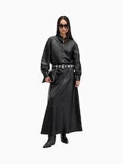 AllSaints Black Sara Leather Shirt - Image 4 of 7