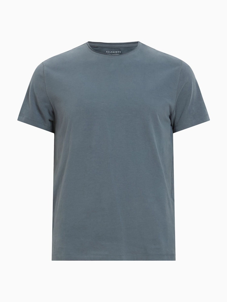 AllSaints Blue Bodega Short Sleeve Crew T-Shirt - Image 6 of 6