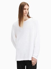 AllSaints White 100% Cotton Sears Crew T-Shirt - Image 4 of 7