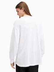 AllSaints White 100% Cotton Sears Crew T-Shirt - Image 6 of 7