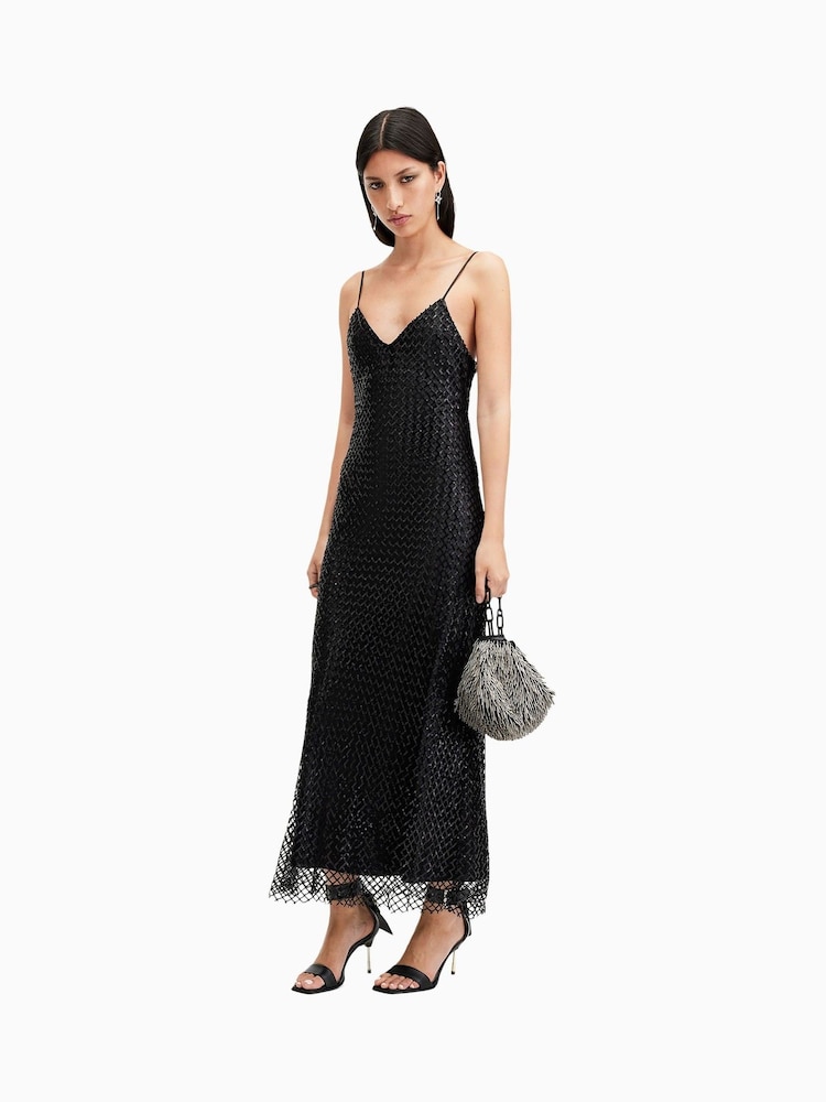 AllSaints Black Chantelle Dress - Image 2 of 5 AllSaints Black Chantelle Dress - Image 2 of 5