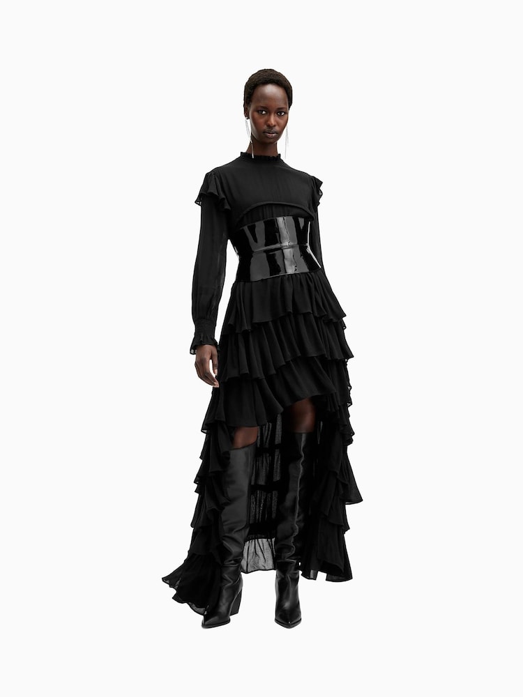 AllSaints Black Cavarly Maxi Dress - Image 1 of 6
