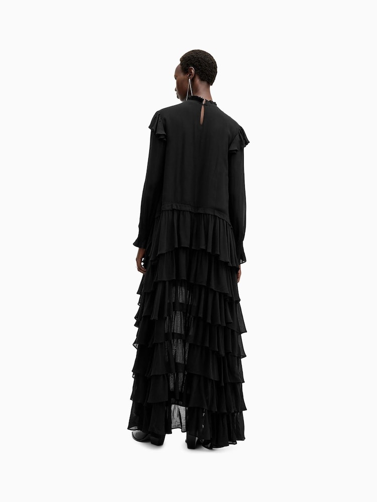 AllSaints Black Cavarly Maxi Dress - Image 2 of 6