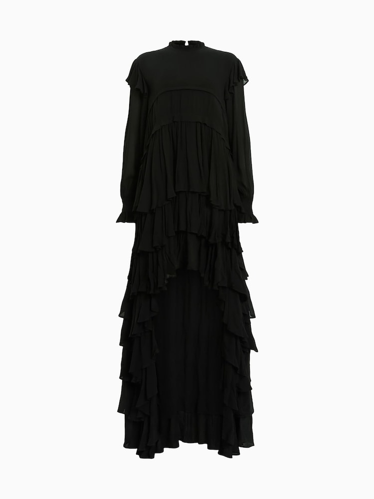 AllSaints Black Cavarly Maxi Dress - Image 6 of 6