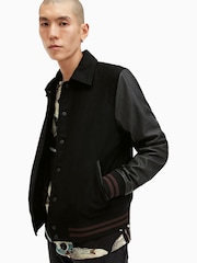 AllSaints Black Mason Bomber Jacket - Image 1 of 8