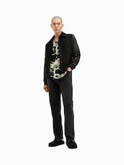 AllSaints Black Mason Bomber Jacket - Image 3 of 8