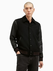 AllSaints Black Mason Bomber Jacket - Image 5 of 8