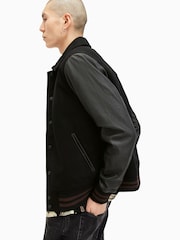 AllSaints Black Mason Bomber Jacket - Image 6 of 8