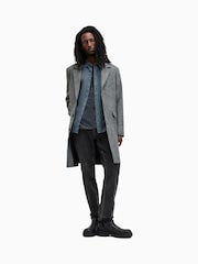 AllSaints Blue Hawthorne Long Sleeve Shirt - Image 3 of 7