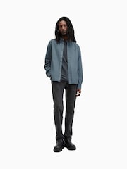 AllSaints Blue Hawthorne Long Sleeve Shirt - Image 4 of 7