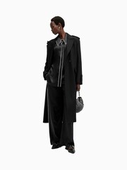 AllSaints Black Charli Stitch Shirt - Image 3 of 7