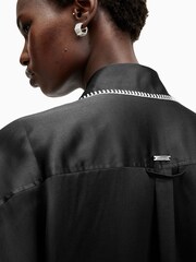 AllSaints Black Charli Stitch Shirt - Image 5 of 7