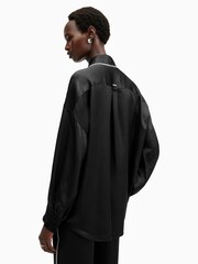 AllSaints Black Charli Stitch Shirt - Image 6 of 7