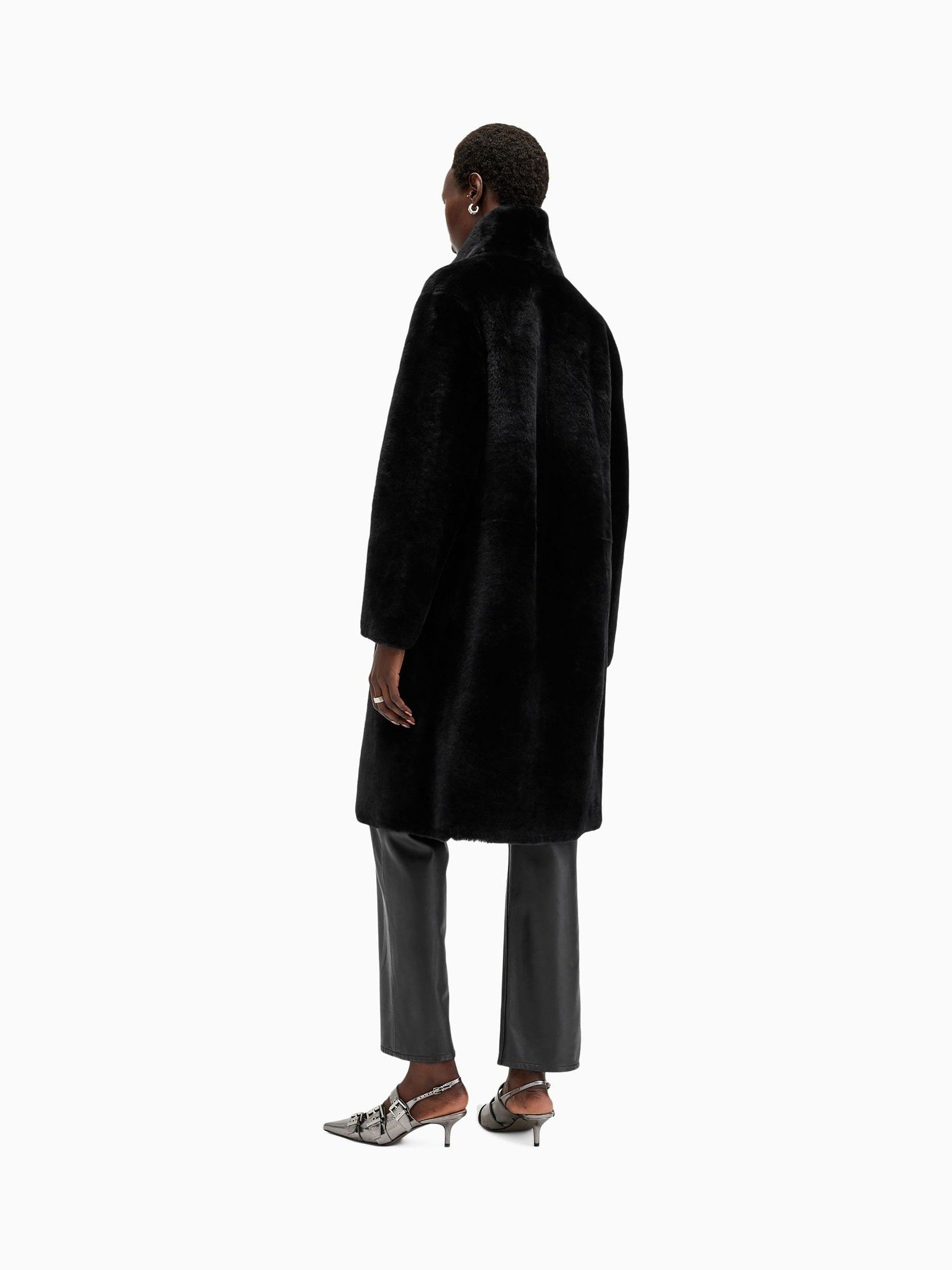 Buy AllSaints Black Serra Reversible Shearling Coat from Next USA