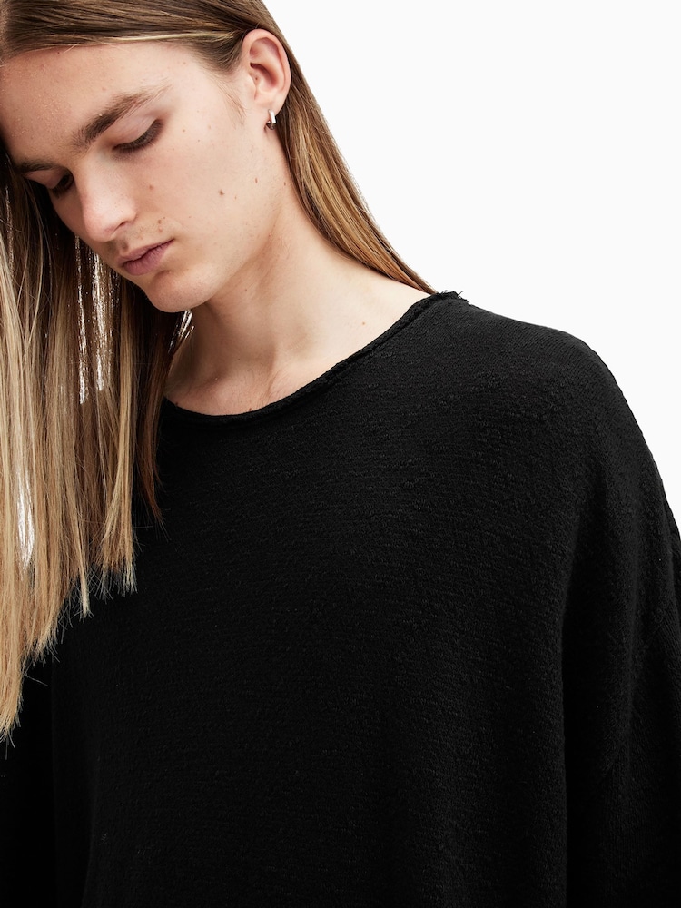 AllSaints Black 100% Cotton Sears Crew T-Shirt - Image 2 of 6