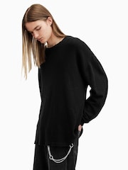 AllSaints Black 100% Cotton Sears Crew T-Shirt - Image 4 of 6