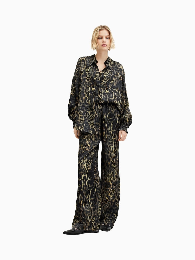 AllSaints Brown Charli Trousers - Image 4 of 8
