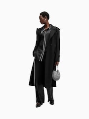 AllSaints Black Charli Stch Trousers - Image 1 of 9