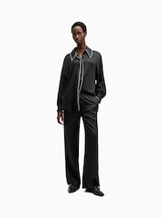 AllSaints Black Charli Stch Trousers - Image 4 of 9
