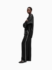 AllSaints Black Charli Stch Trousers - Image 6 of 9