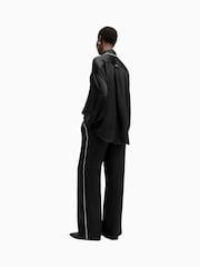 AllSaints Black Charli Stch Trousers - Image 8 of 9