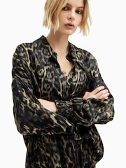 AllSaints Brown Charli Shirt - Image 2 of 8