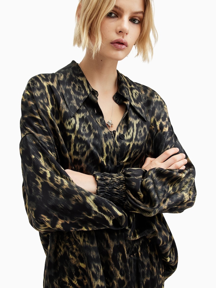 AllSaints Brown Charli Shirt - Image 2 of 8