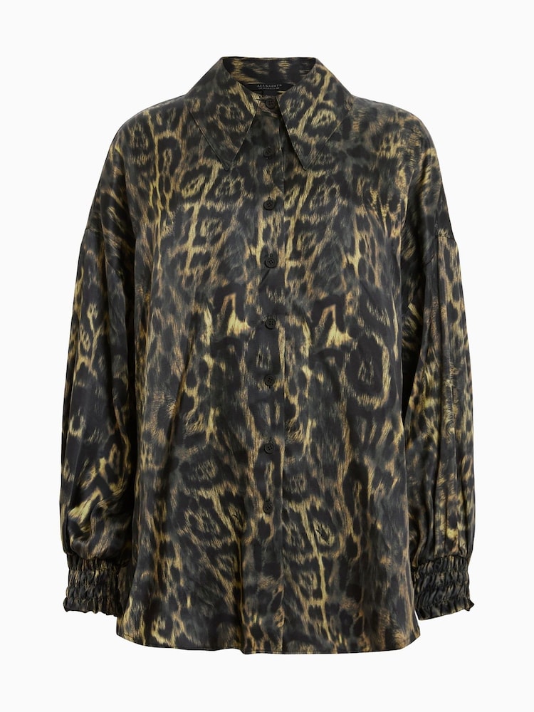 AllSaints Brown Charli Shirt - Image 8 of 8